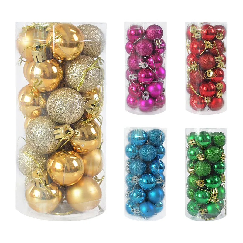 48 Pcs Plastic Christmas Balls 3 cm Christmas Tree Balls Home Hanging Ornament for Xmas 2022 Navidad Decor