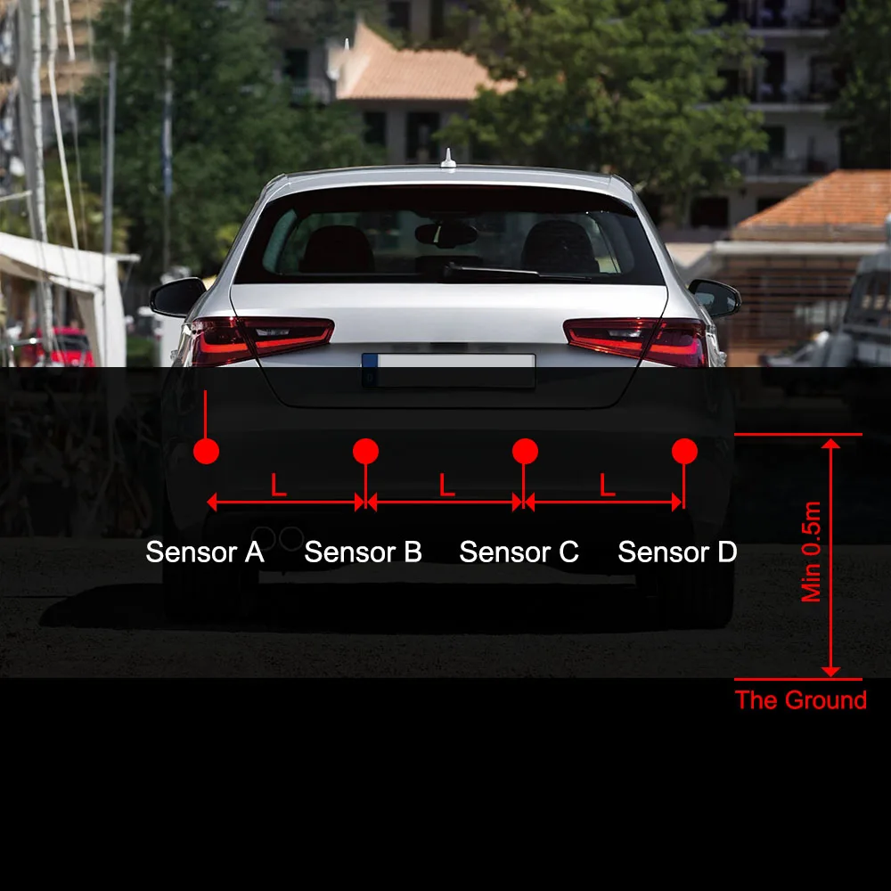 

Car Parking Sensor Kit Car Distance Detection System Universal Reverse Backup Radar Sound Alert Indicator 4 Sensors Buzzer