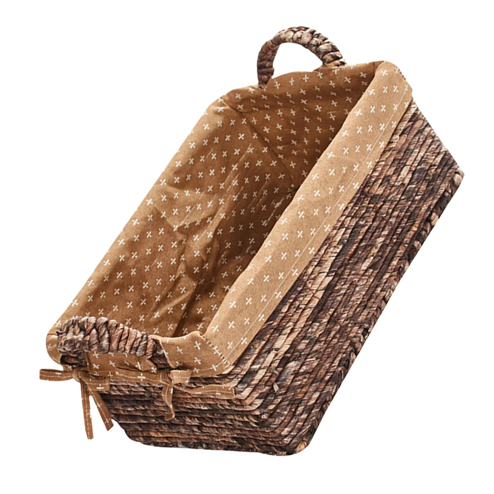 

1pc Rattan Storage Basket Sundries Storage Box Organizer Storage Holder (Brown)