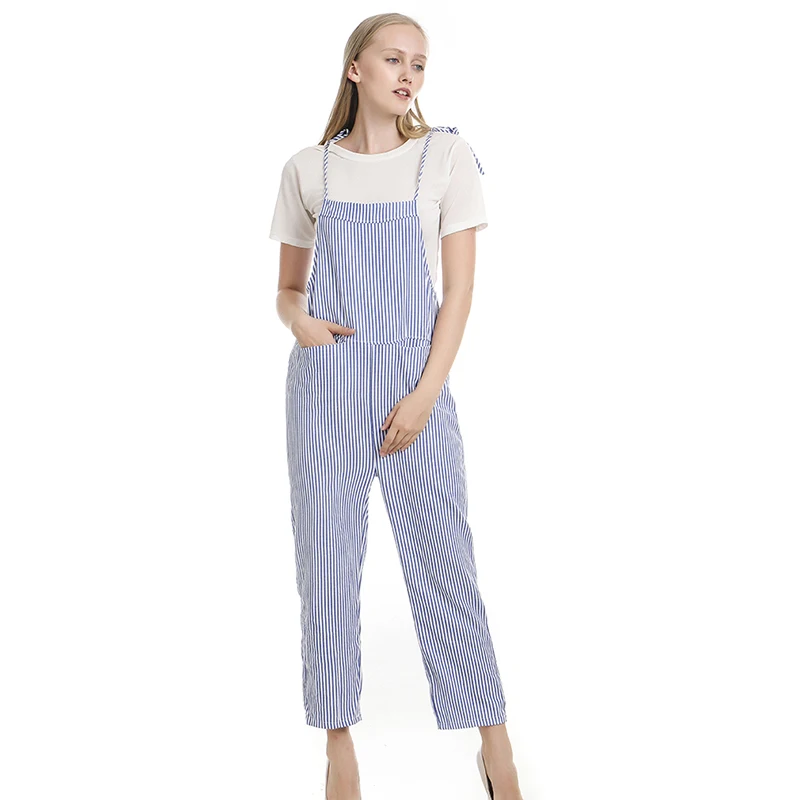 Fashion Women Jumpsuits Lady Striped With Straps Casual Loose Trousers Jumpsuit Femme | Женская одежда
