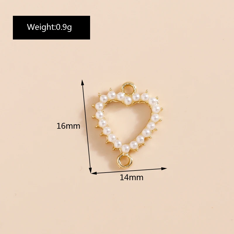 5 шт. подвеска с искусственным жемчугом в виде сердца | Шармы