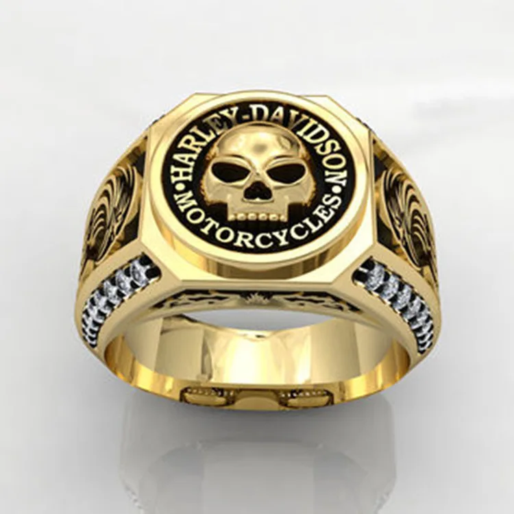 

New Arrival Rings for Men Letter Inlaid Rhinestone Skull Stripe Popular Accessories Jewellery Trendy Fashion Anniversary