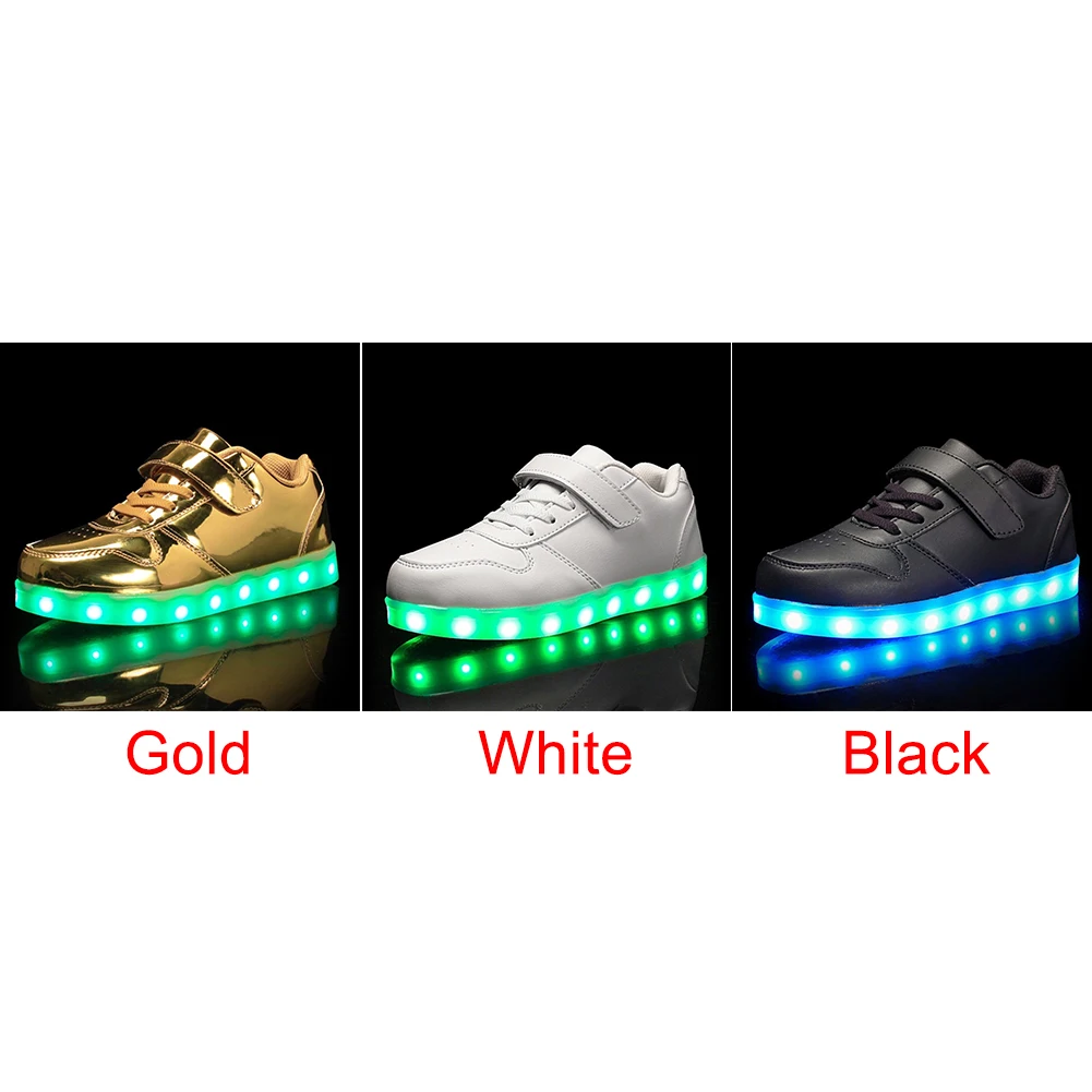

Children Sports Shoes Low Running Luminous Buckle USB Charging Trainers Casual Rubber Sole Rechargeable Sneakers