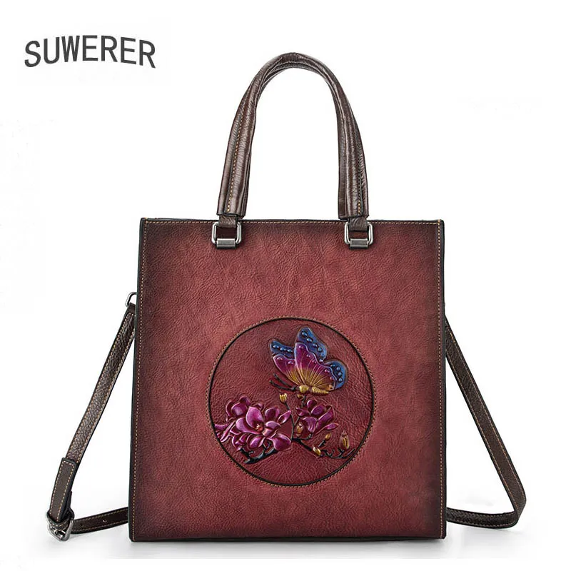 SUWERER Натуральная Воловья кожа Сумка 2020 новая женская сумка из натуральной кожи