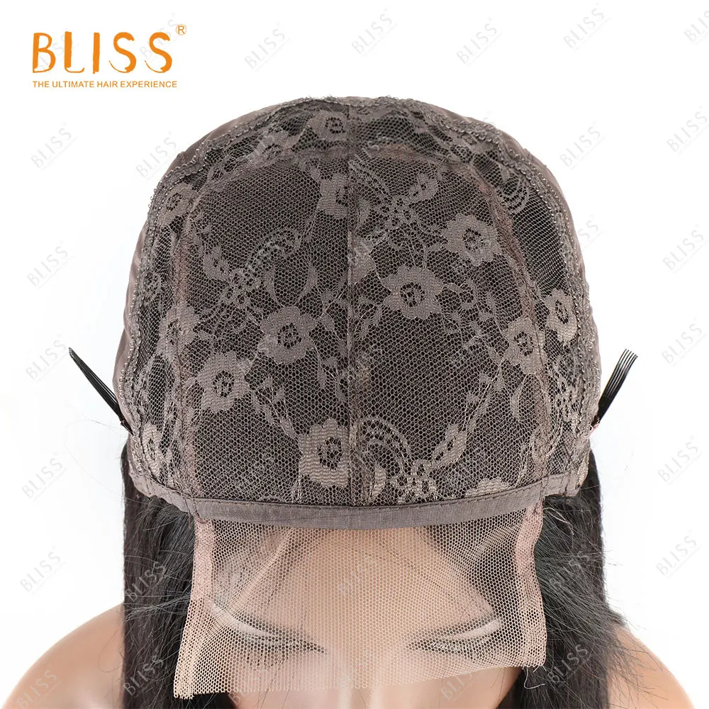 

BLISS Straight 4x4 Lace Closure Wig Long 150% density Brazilian Human Hair Wigs For Black Women Central Part lace Front wigs
