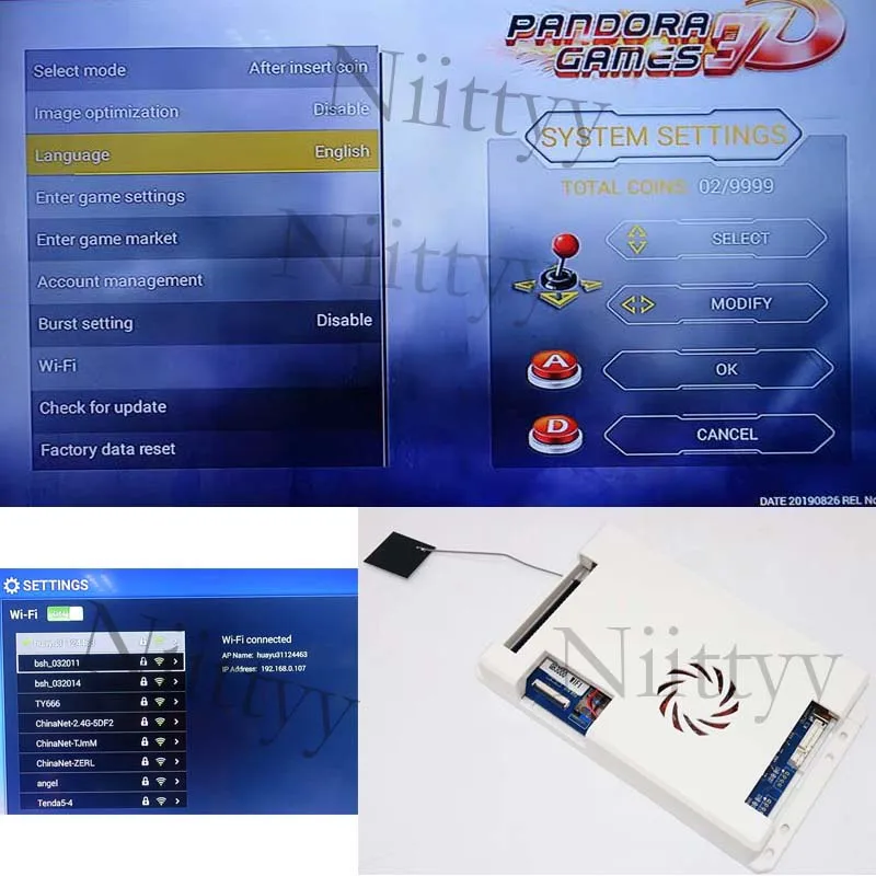 Игровая консоль 8000 в 1 Wi-Fi печатная плата 3D аркадная машина 160 * ПК Пандоры