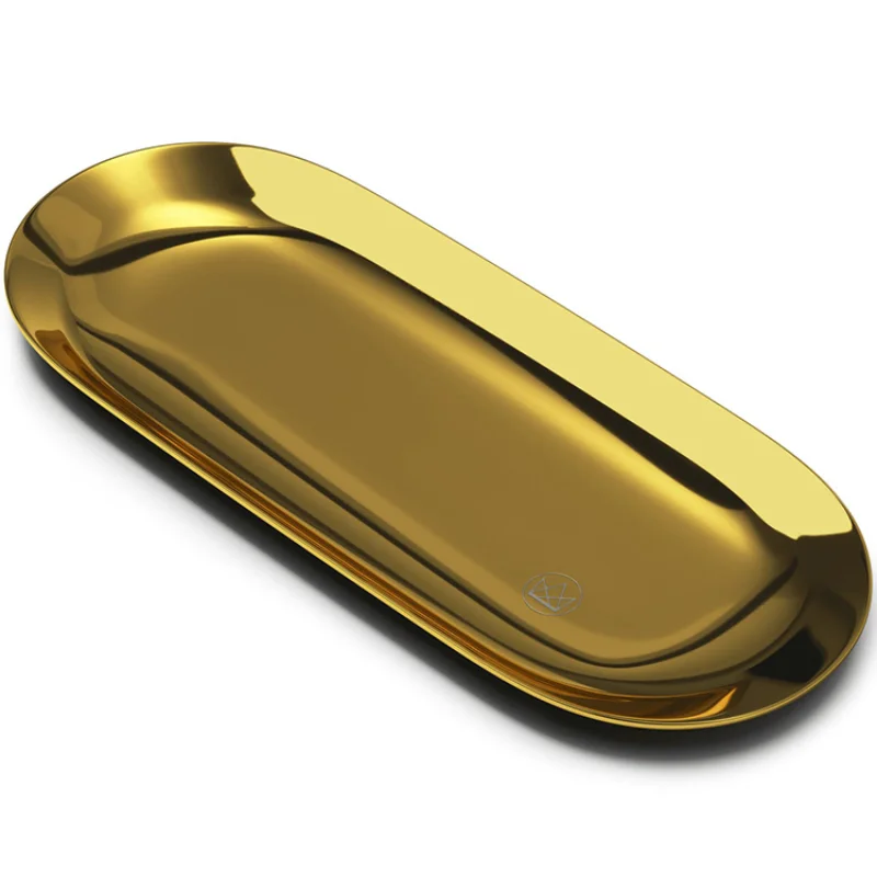

Nordic Metal Storage Tray Gold Oval Dotted Plate Small Kitchen Storage Tray Organization Jewelry Decorative Mirror Tray Jewelry