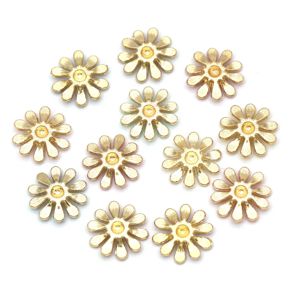 10 шт. разноцветные цветочные пуговицы винтажные металлические украшение из