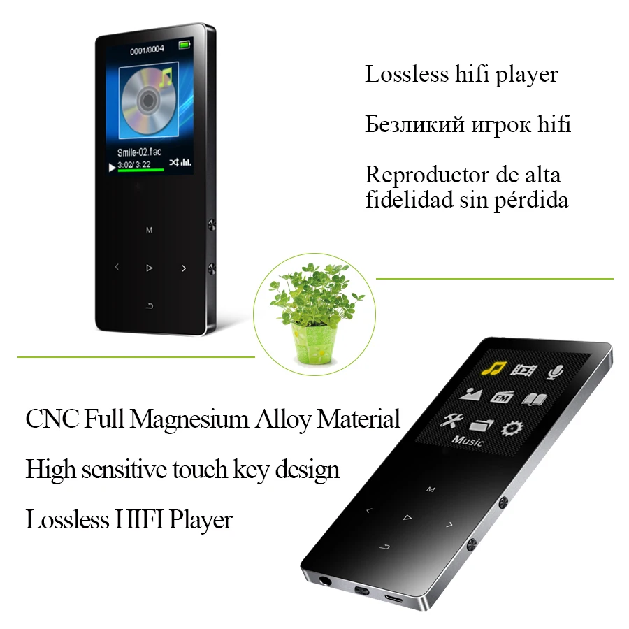 REDANT MP3 плеер с bluetooth и динамиком 1 8 сенсорный экран hi fi fm радио мини Спорт MP 3