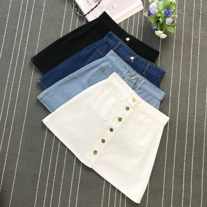 

High-waisted a-line denim short skirt women's summer anti-ex