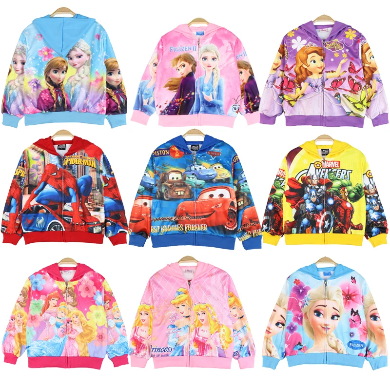 

Frozen 2 Elsa Anna Boy Jacket Winter Avengers Spring Autumn Children Hooded Baby Kids Girl Coat McQueen Spiderman Cartoon