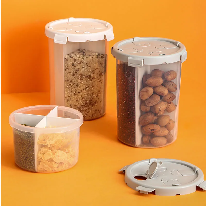 

Круглая прозрачная коробка для хранения, пластиковая вакуумная банка для розлива еды, чеснока, лука, креативная домашняя Организация Tarros ...