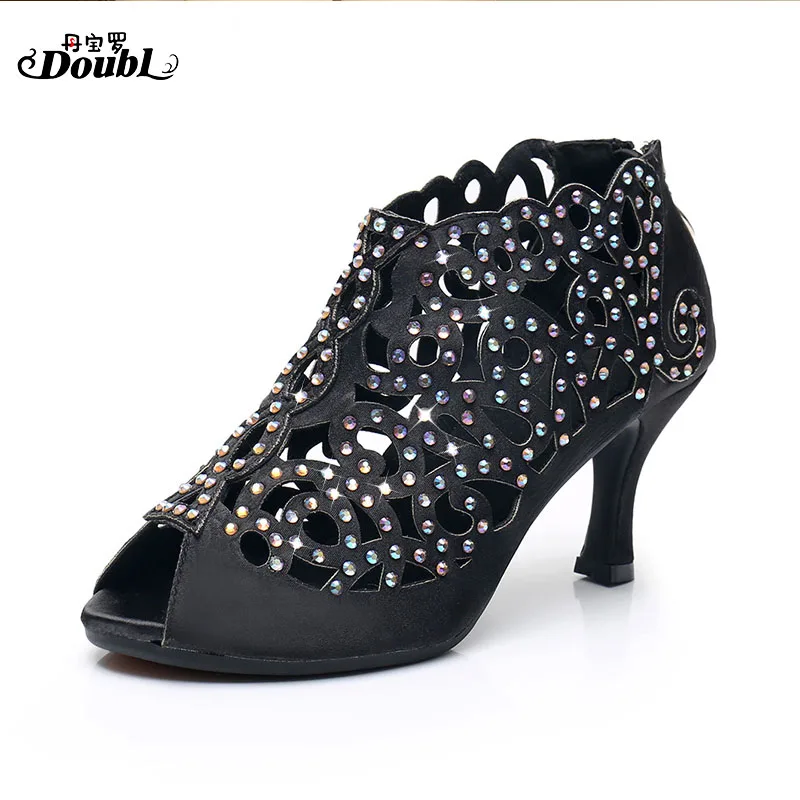 Женские туфли для латиноамериканских танцев сандалии на среднем каблуке высоком