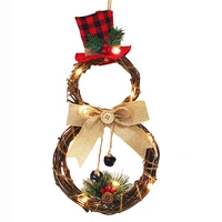 christmas decorative wreath with led double round wooden ornament door wall garland ornaments