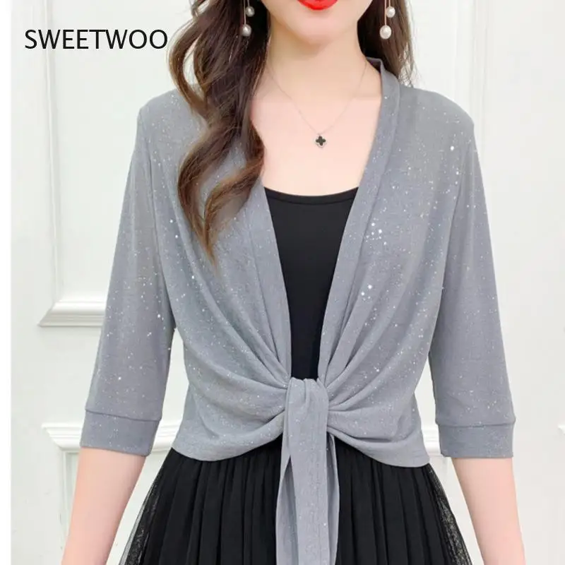 

Летнее пальто, женский кардиган, тонкое солнцезащитное пальто, пикантные блестящие прозрачные пальто и куртки, женская верхняя одежда, понч...