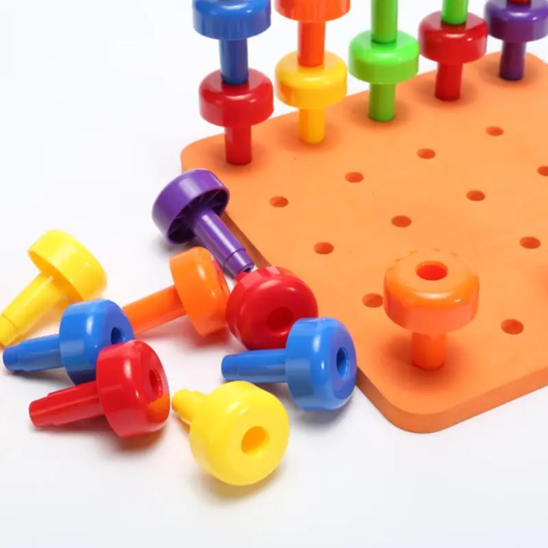 

Wooden Wooden Peg Board Set Children Classification Toys Fine Motor Skills Kids Baby Preschool Activities Educational Building