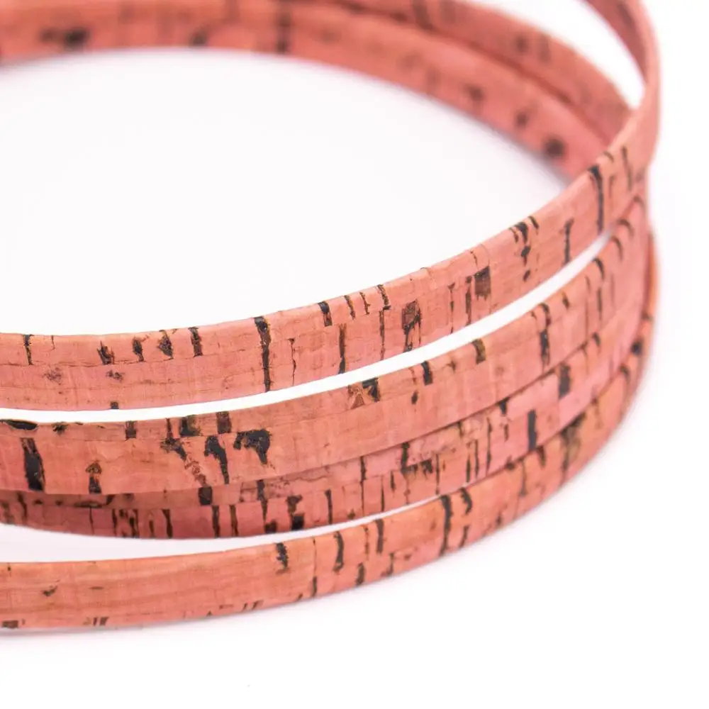 

10 meters Baby Pink 10mm flat cork cord COR-510