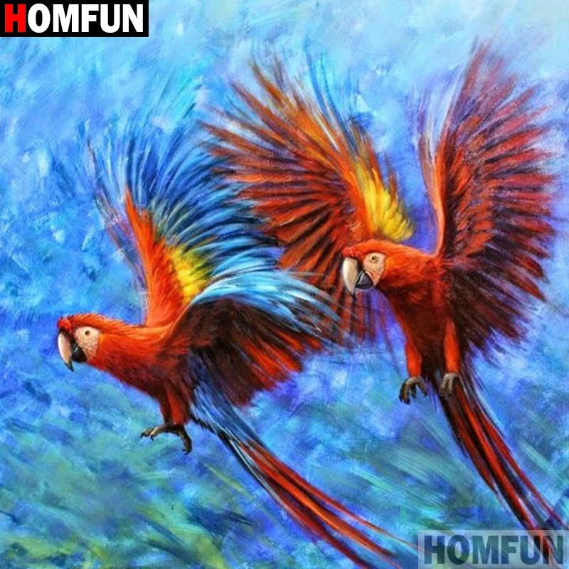 Алмазная 3D картина Homfun попугай Набор для вышивки крестиком сделай сам квадратная