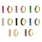 Женские серьги-кольца из стерлингового серебра 925 пробы с кристаллами фианита, предотвращающие аллергию круглые серьги цвета золото и серебро, Подарочная бижутерия