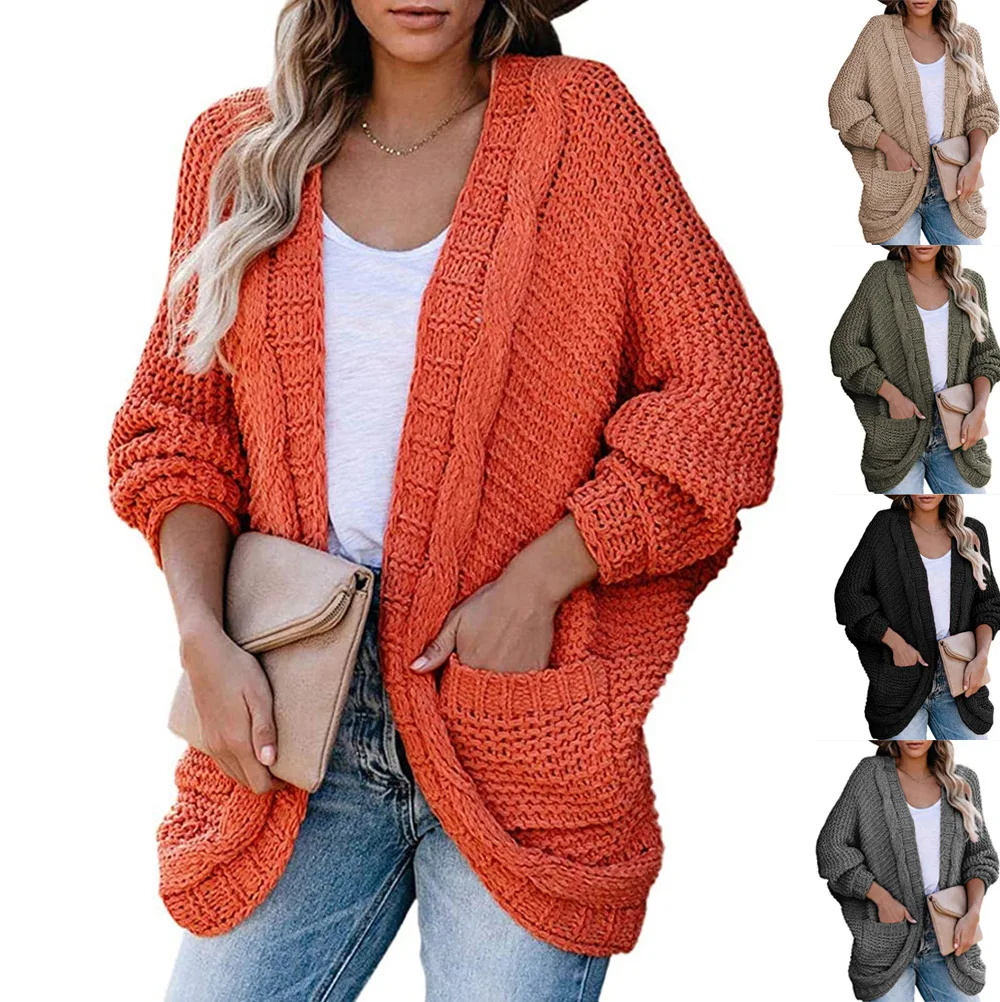 

Thick thread twist cardigan autumn and winter new product knitwear casual twist rope bat sleeve sweater coat