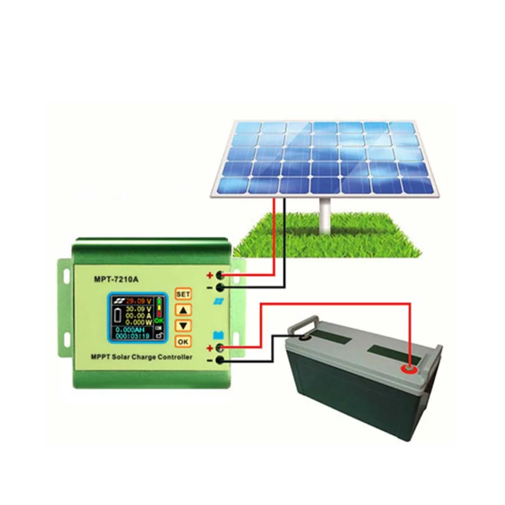 

MPT7210A MPPT LCD Solar Panel Charge Controller Aluminum Alloy Solar Regulator for LiPo Battery output 600W 24V 36V 48V 60V 72V