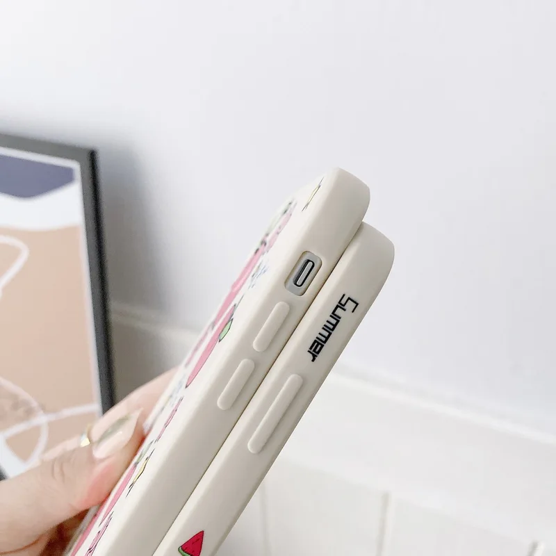 

Cute Peache Watermelon Phone Case For iPhone 11 12 Pro Max X XS Max XR 8 7 Plus Silicone Back Cover