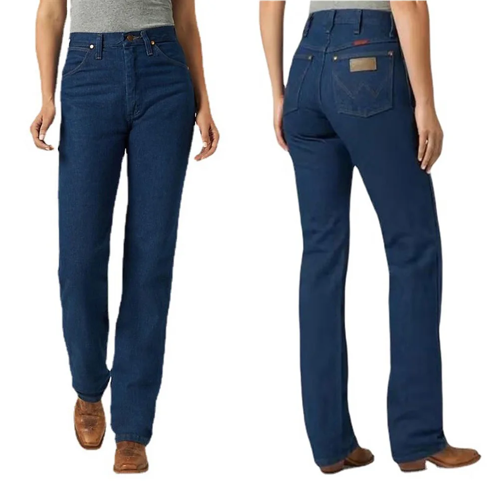 

Women Slim High Waist Denim Riding Pants Slim Casual Straight Stretch Jeans Trousers Blue Female Clothing Oversize