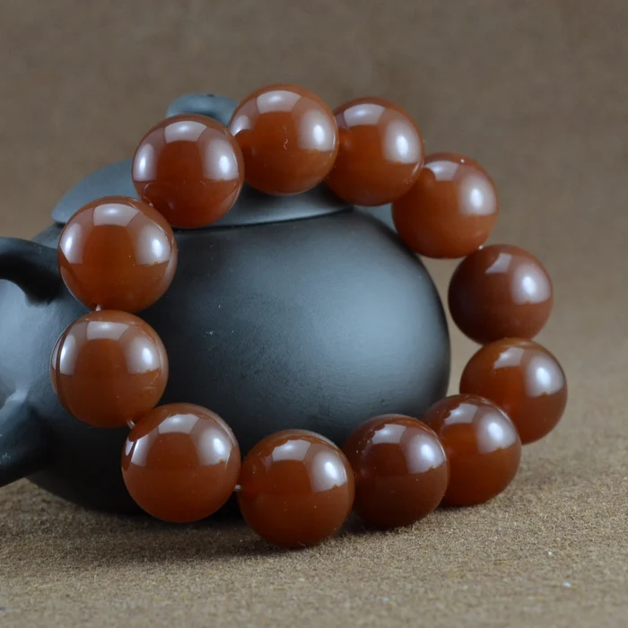 Браслет Синьцзян и Тянь Юй Овечья толстая красная Нефритовая ручная цепочка