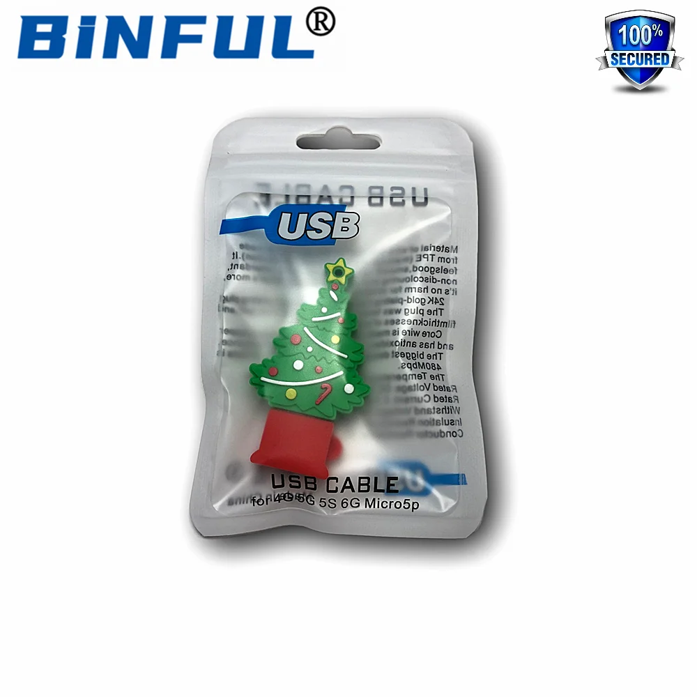 Оригинальный красный usb флеш накопитель BINFUL в виде рождественской елки 4 ГБ 8 16 32 64