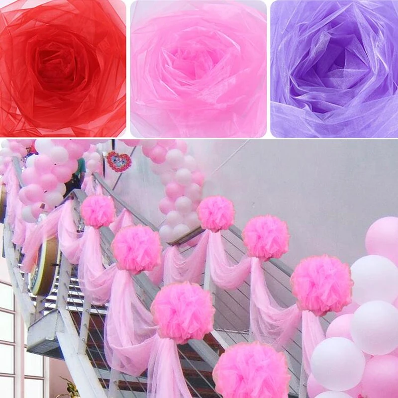 

10m/lot Wide 48cm Yarn Crystal Tulle Organza Sheer Gauze Element Baby Girls Birthday Party DIY Dress Wedding Decorative Supplies