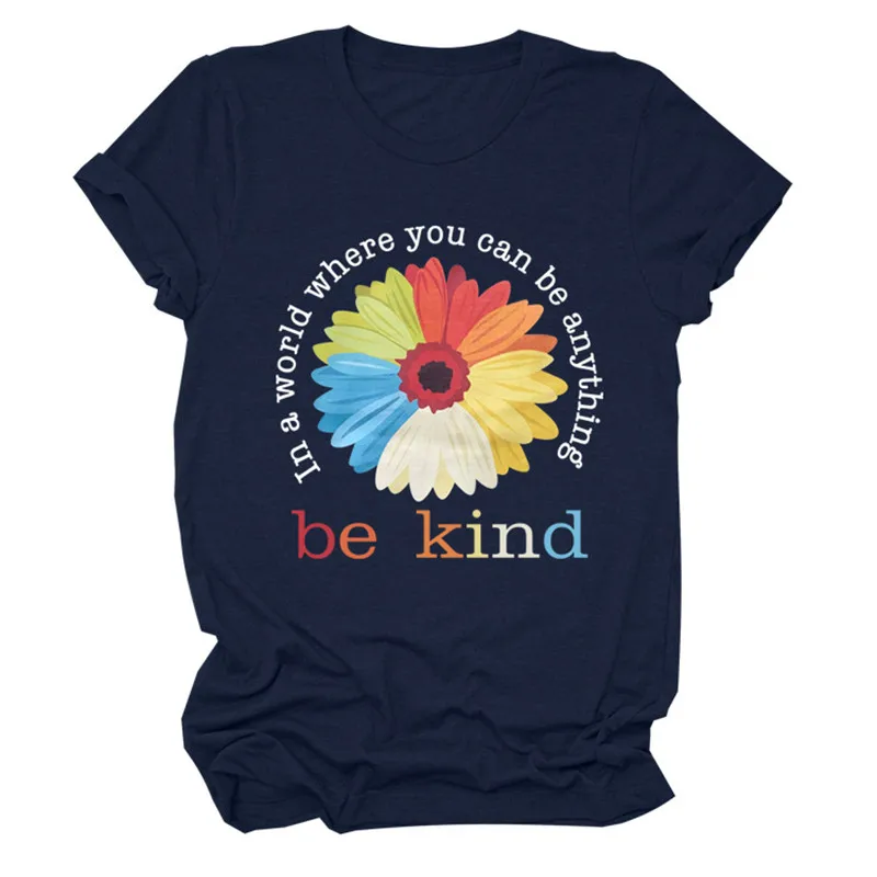 

2021 European and sk American ladies casual loose short-sleeved fashion casual T-shirt 1733