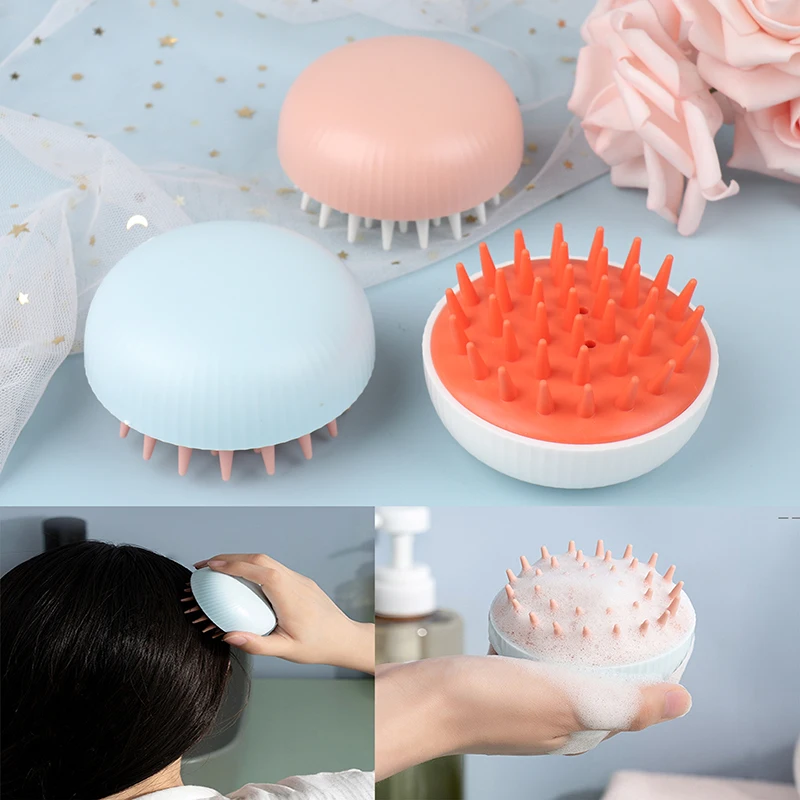 

3Colors Silicone Head Hair Washing Comb Body Massager Shampoo Scalp Massage Brush