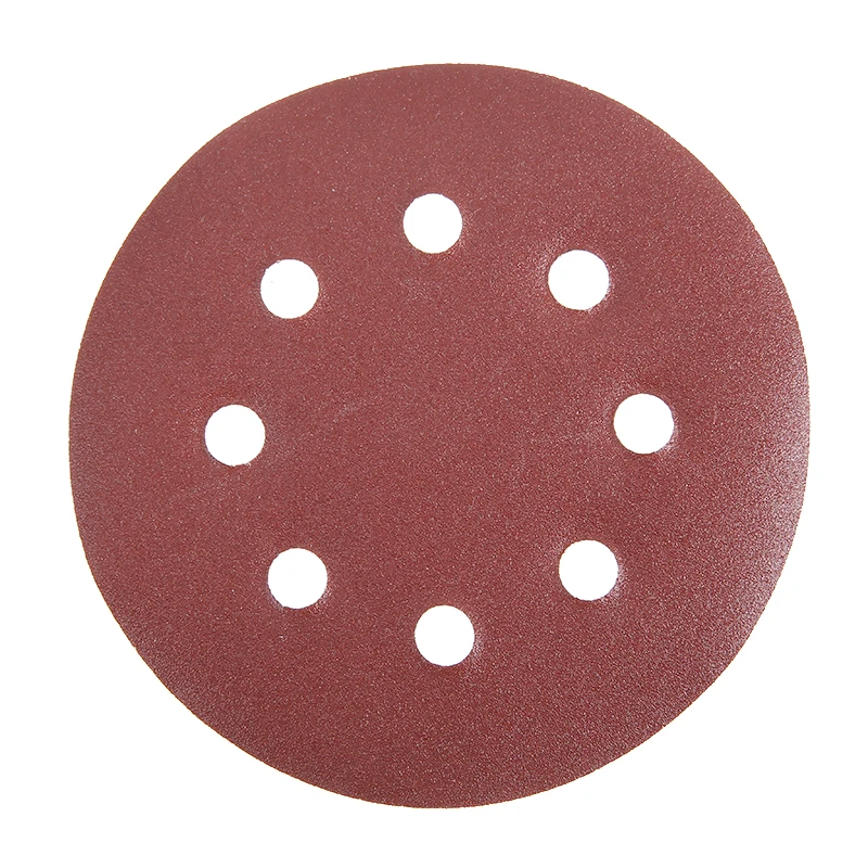 125Pcs125mm шлифовальные диски бумаги 60 80 100 120 240 зернистости подушечки крюк и петля