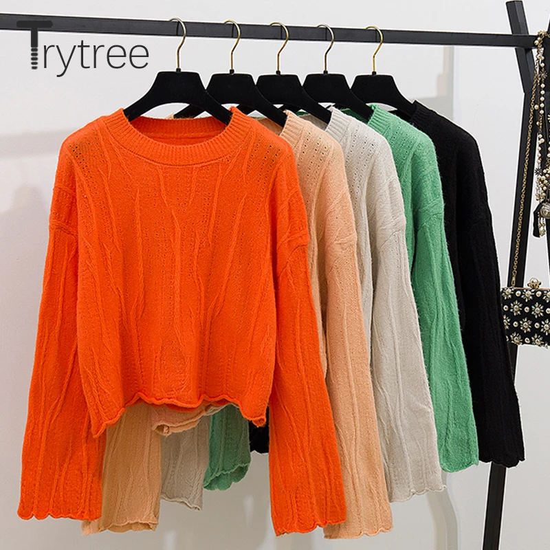 Trytree осенне зимний комплект из двух предметов Повседневный однотонный свободный