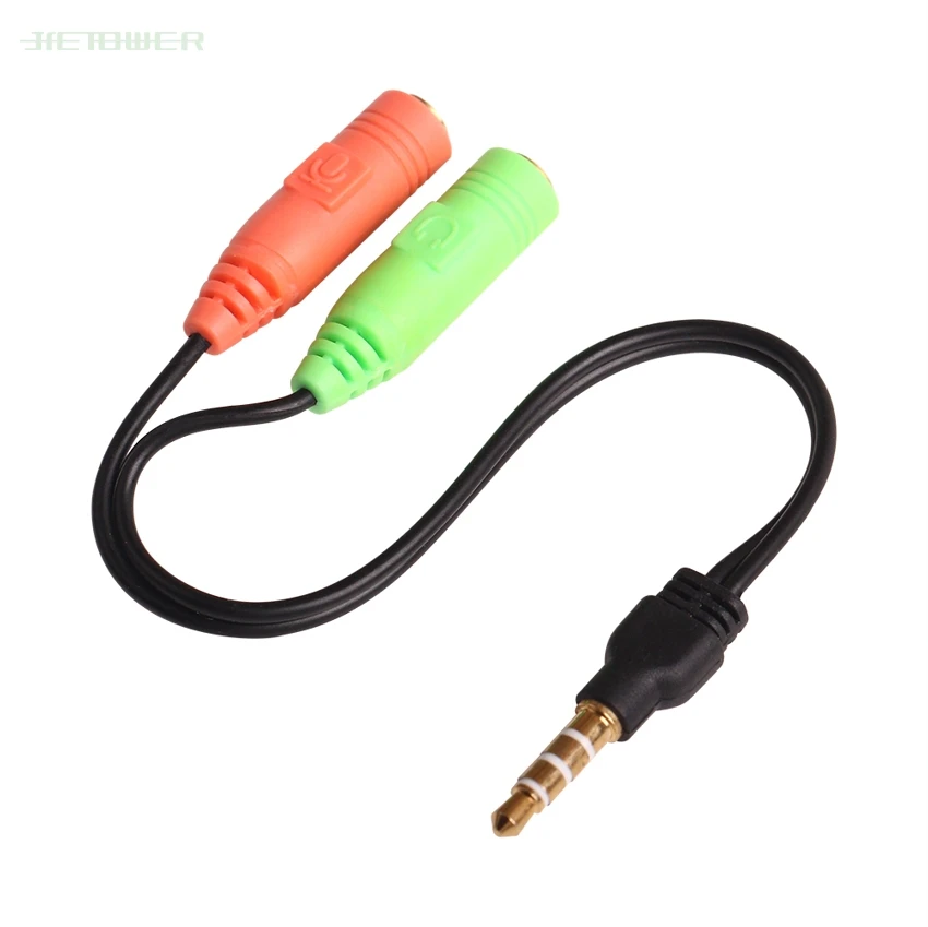 

Audio Stereo Plug 3.5mm 1 Male to 2 Female Adapter Cable Spliter Connector microphone and headphone 100PCS/LOT
