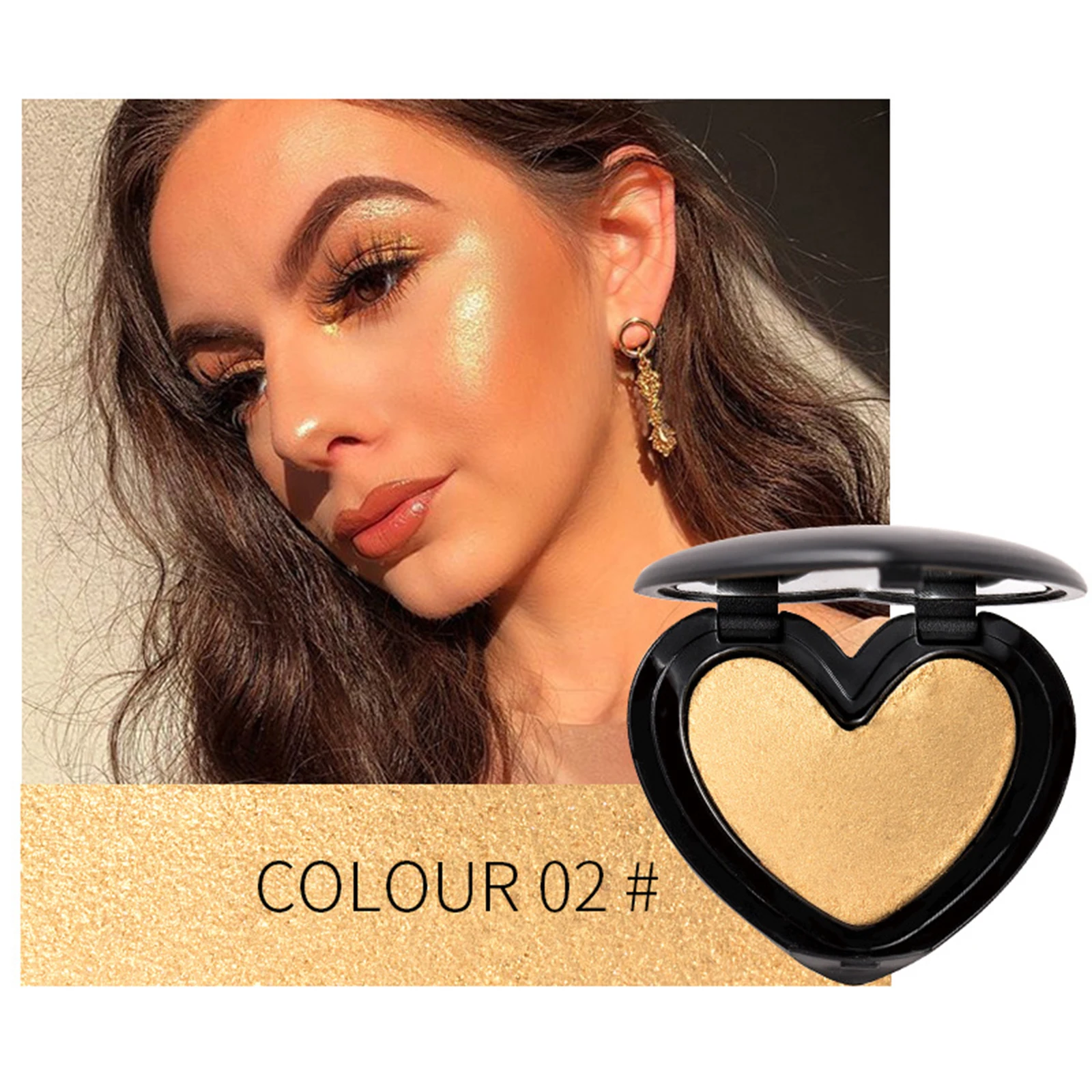 

3D Face Highlighter Whitening Concealer Cosmetic Tools Easy To Use Heart Shape KG66