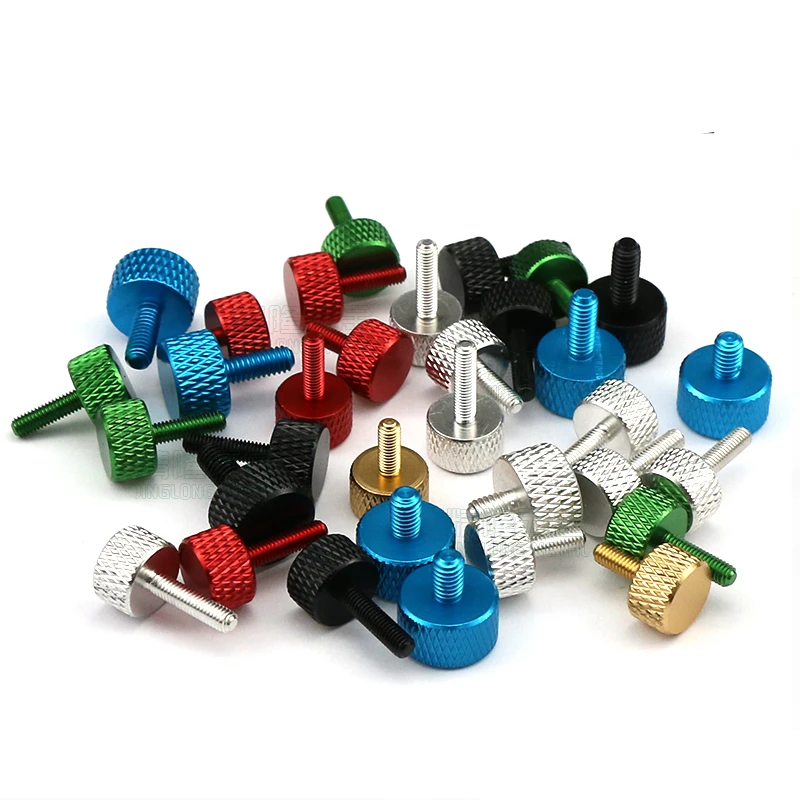5 шт./лот M3 M4 M5 M6 * 6/8/10/12/16/20 Красочный алюминиевый накатанный ручной затягивающий