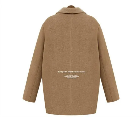 Manteau femme Европейский Осень Зима Женское негабаритное стеганое шерстяное пальто простая Верхняя одежда casaco feminino пальто