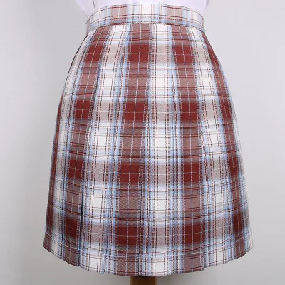 

Jin Yu Girl's Summer High Waist Pleated Skirts Red White Gothic Sexy Mini Plaid Skirt Women JK Uniform Students Clothes Y2K 90S