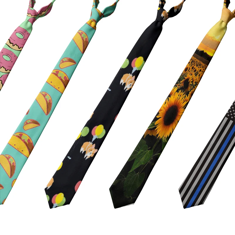 Классический мужской галстук, галстук с принтом лимона, подходит для мужчин 8 см, галстук с принтом подсолнухов, для деловых встреч, свадеб Вечерние