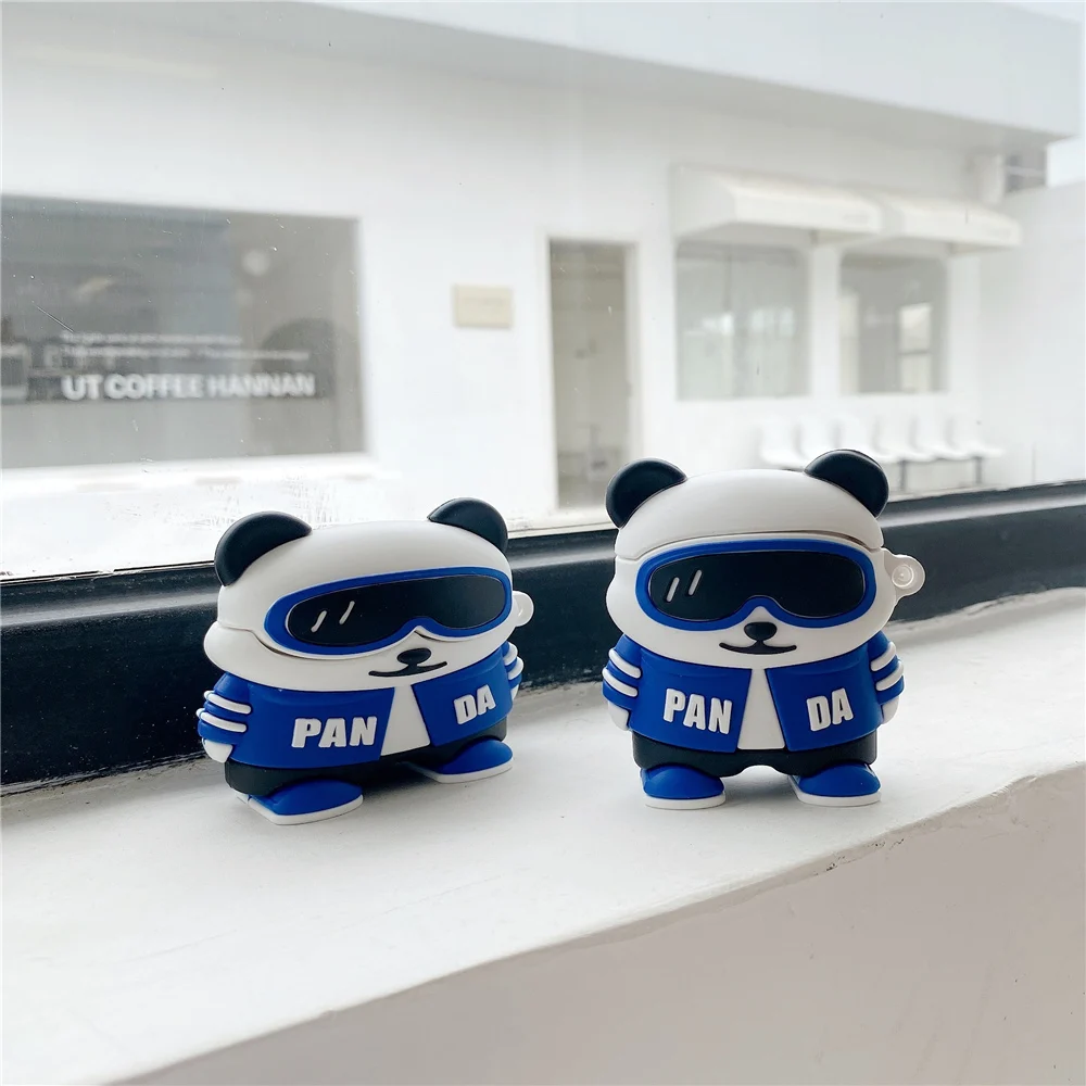 

3D Cute Cartoon Panda Earphone Case For Apple Airpods pro 2 1 Wireless Earphone Charging Box Protective Cover Earbuds Accessory