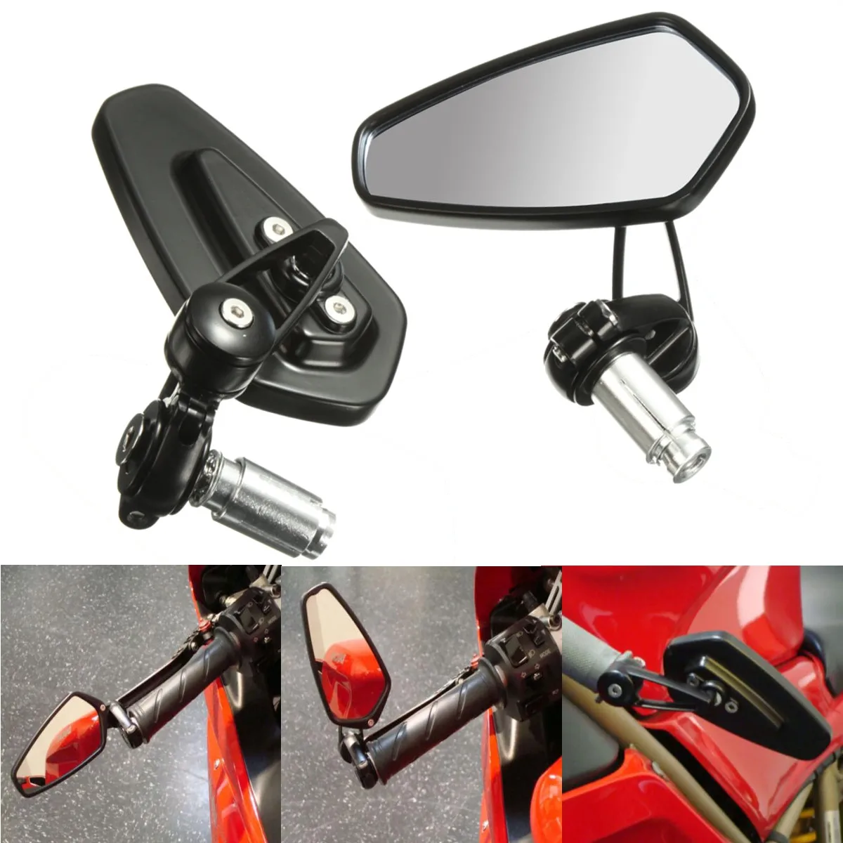 

2Pcs 7/8 Inch 22mm Motorcycle Handle Bar End Rearview Side Mirrors Aluminum For Triumph Speed Triple Universal