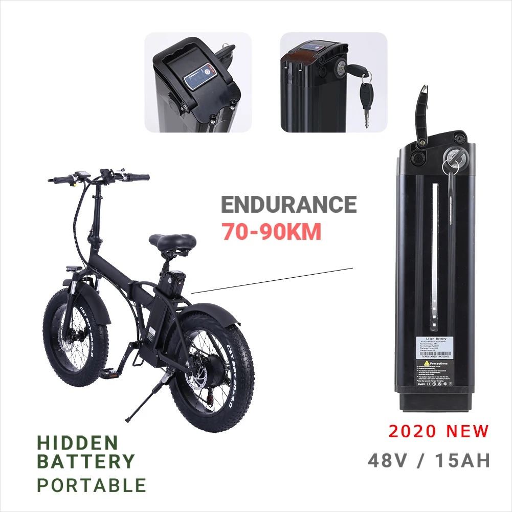 Online Elektrische Bike 20 Zoll 48V 500W Fett Reifen Ebike Berg Schnee Bike Folding Elektrische Fahrrad R8