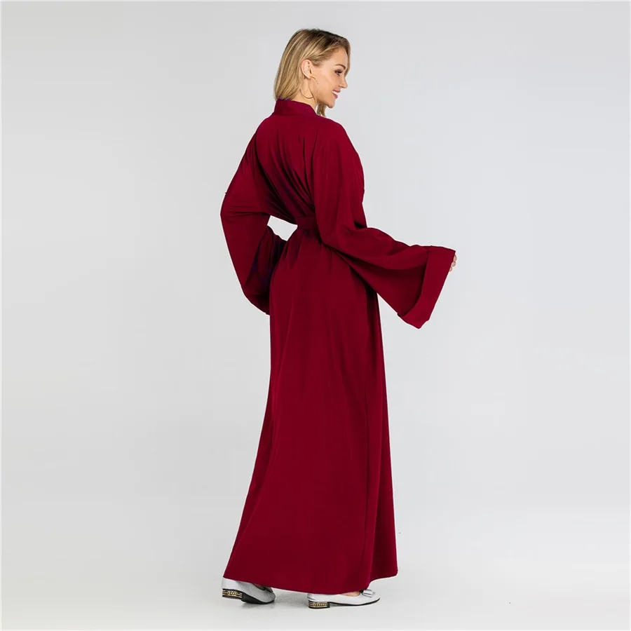 Siskakia мусульманская женская одежда abaya Brief solid casual Muslimah Jubah 7 цветов мусульманская Дубайская одежда с тонким поясом новое поступление
