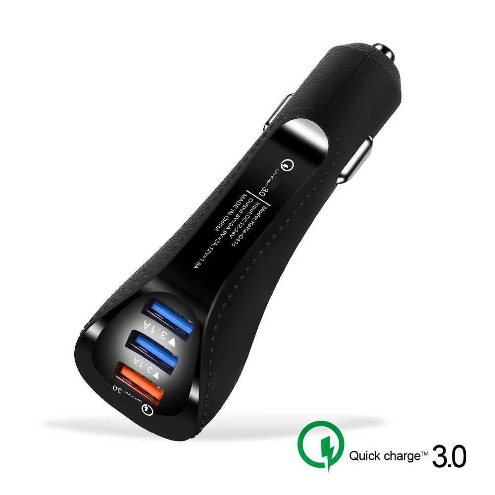 Новое быстрое зарядное устройство QC3.0 3 1 А автомобильное с тройным USB портом Type C