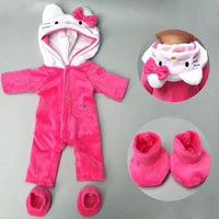 dolls hooded cute cat clothes pants set for 43cm baby dolls clothes jumpsuit outwear children new year gift