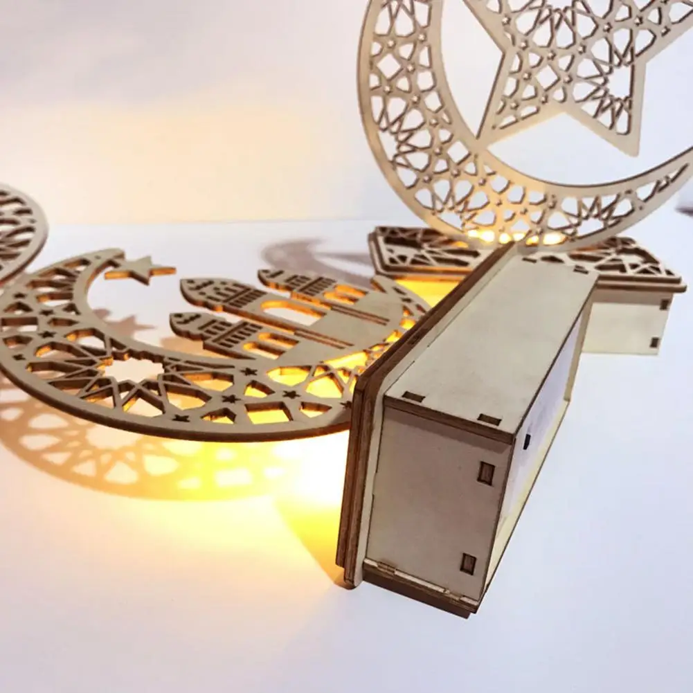 Ночник светильник ИД украшение Мубарак светодиодный Деревянный DIY лампа