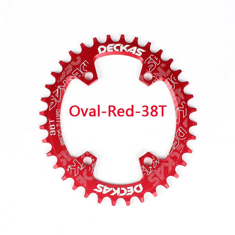 Oval-Red-32T DECKAS узкая широкая цепь 96BCD-S сеть MTB кольцо дорожный велосипед круглый Овальный шатун горный велосипед 32-38T Fit SHIMANO XTR, XT, SLX - Цвет: Oval-Red-32T