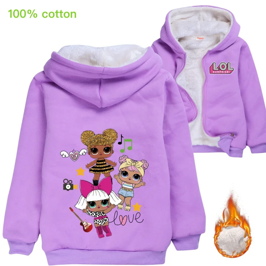 LOL Dolls/зимнее меховое пальто с героями мультфильмов для маленьких девочек Детская