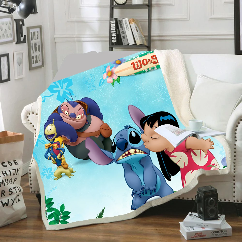 Disney мультфильм Лило & Ститч Флисовое одеяло плюшевое 3d печатное для взрослых